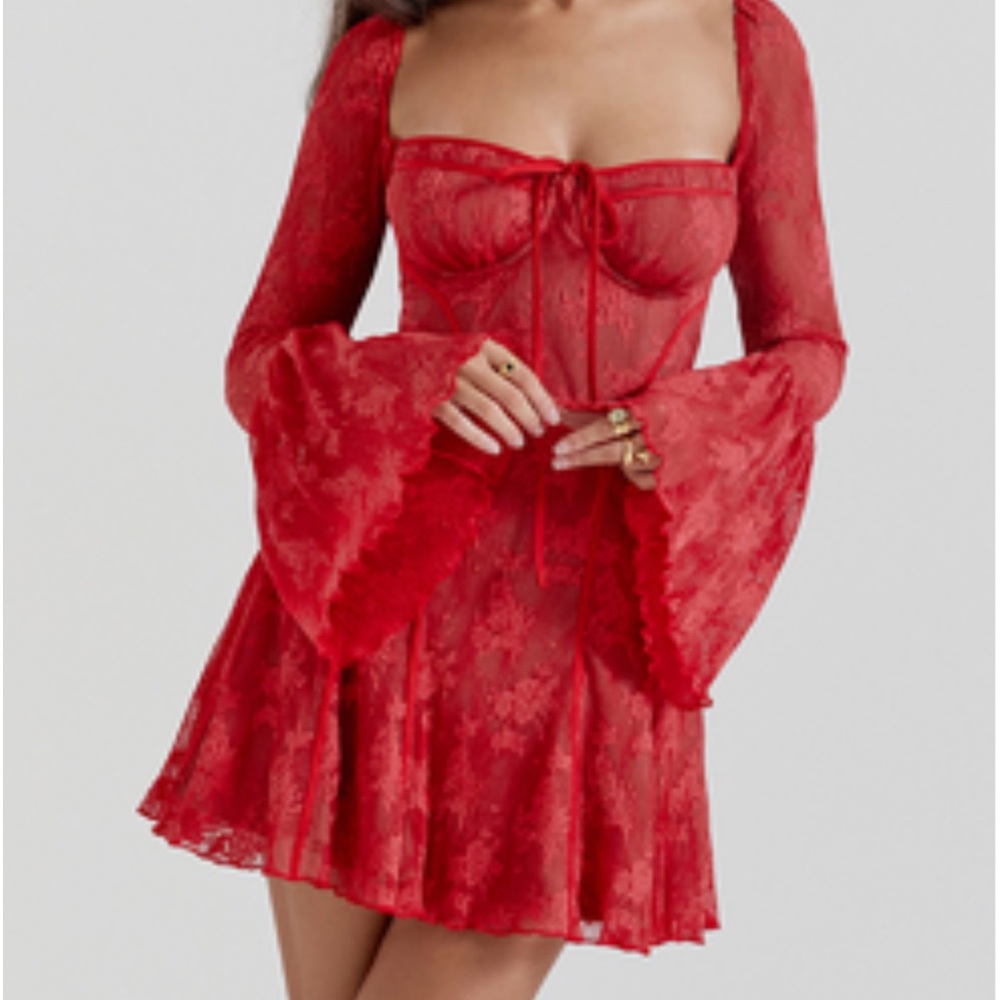 COPY - House of cb Analissa lace corset dress, S regular length with regular cu…